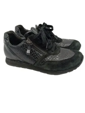 Gabor Basket à lacet noir-gris clair motif animal style mouillé