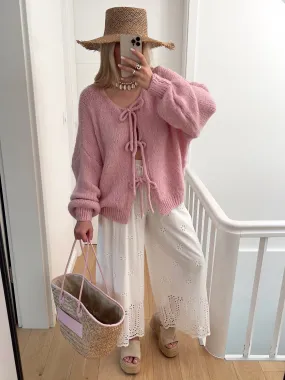 Pull MAELLE Noeuds et manches longues, rose
